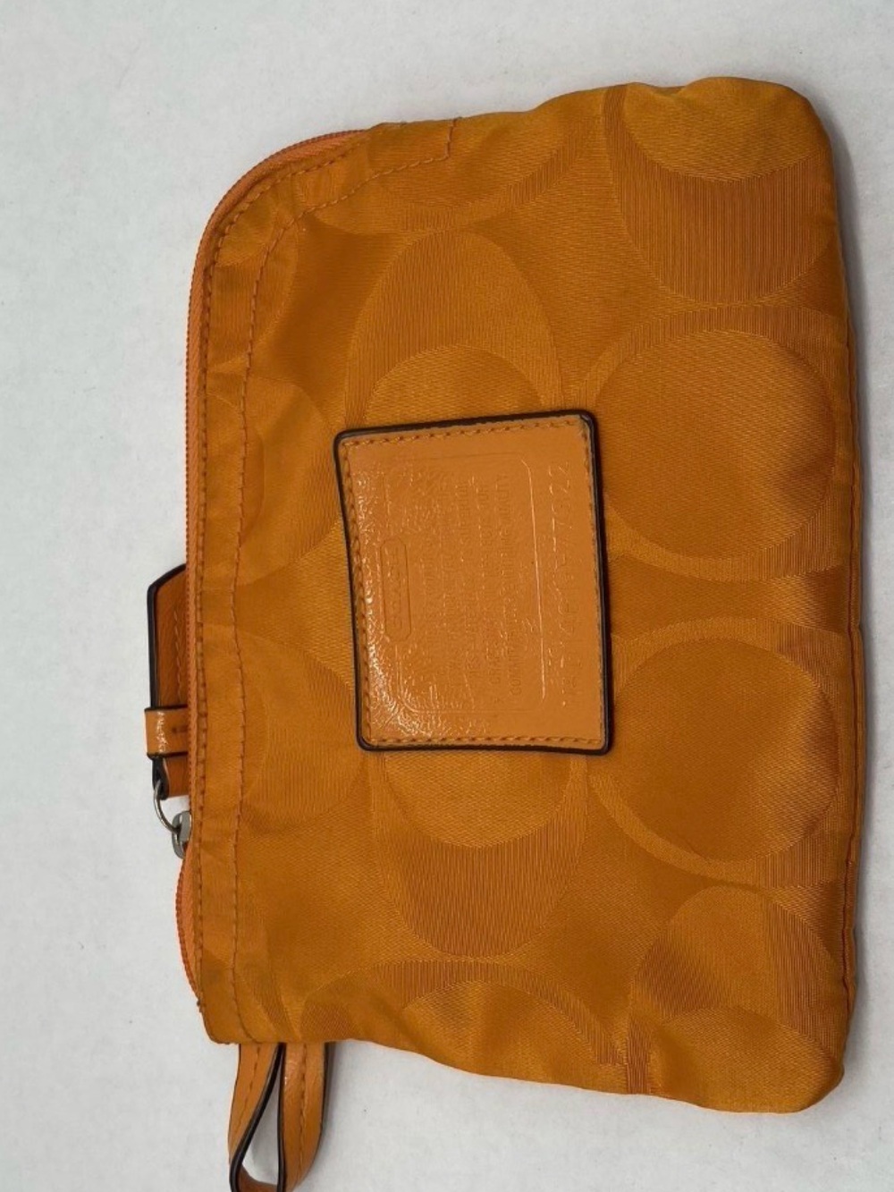 Coach Orange Signature Wristlet Clutch